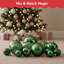 Ensemble de 36 ornements de boule de Noël vert émeraude - Ensemble de 3 tailles incassables pour décorations d'arbre de Noël, de fêtes, de couronne et de fête (petit / moyen / grand)