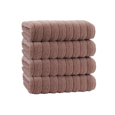 Classic Turkish Towels Turkish Cotton Ribbed Bath Sheets in Birch (Set of 3)