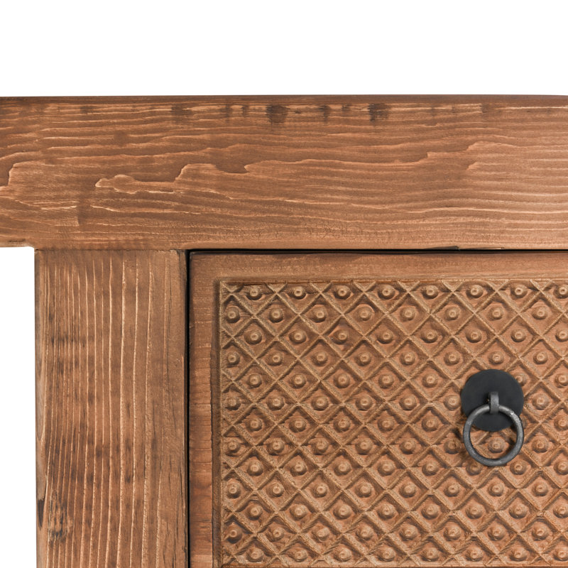 Lahey 93'' W Solid Wood Console Table, Mission Brown