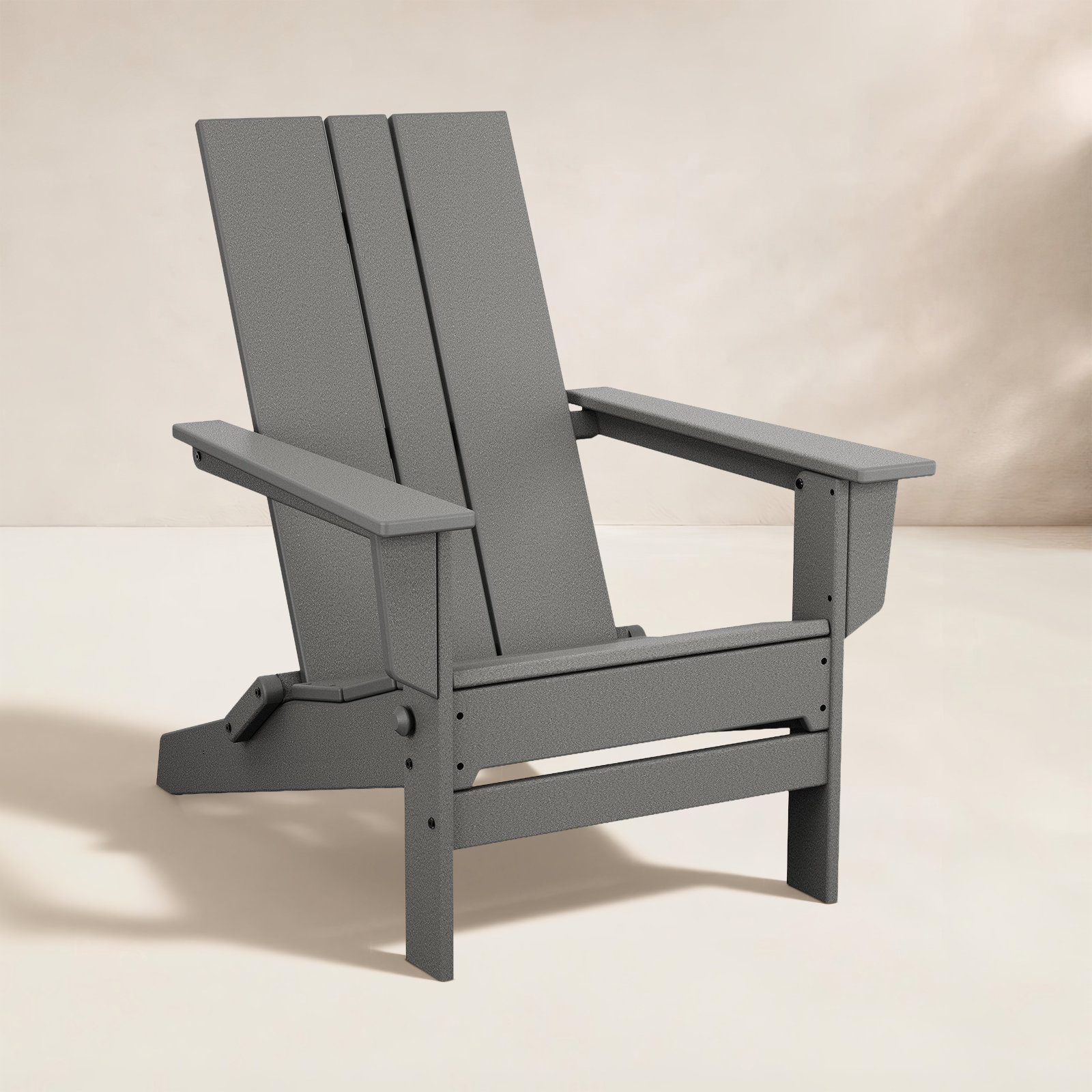 POLYWOOD® Folding Adirondack Chair, Slate Gray