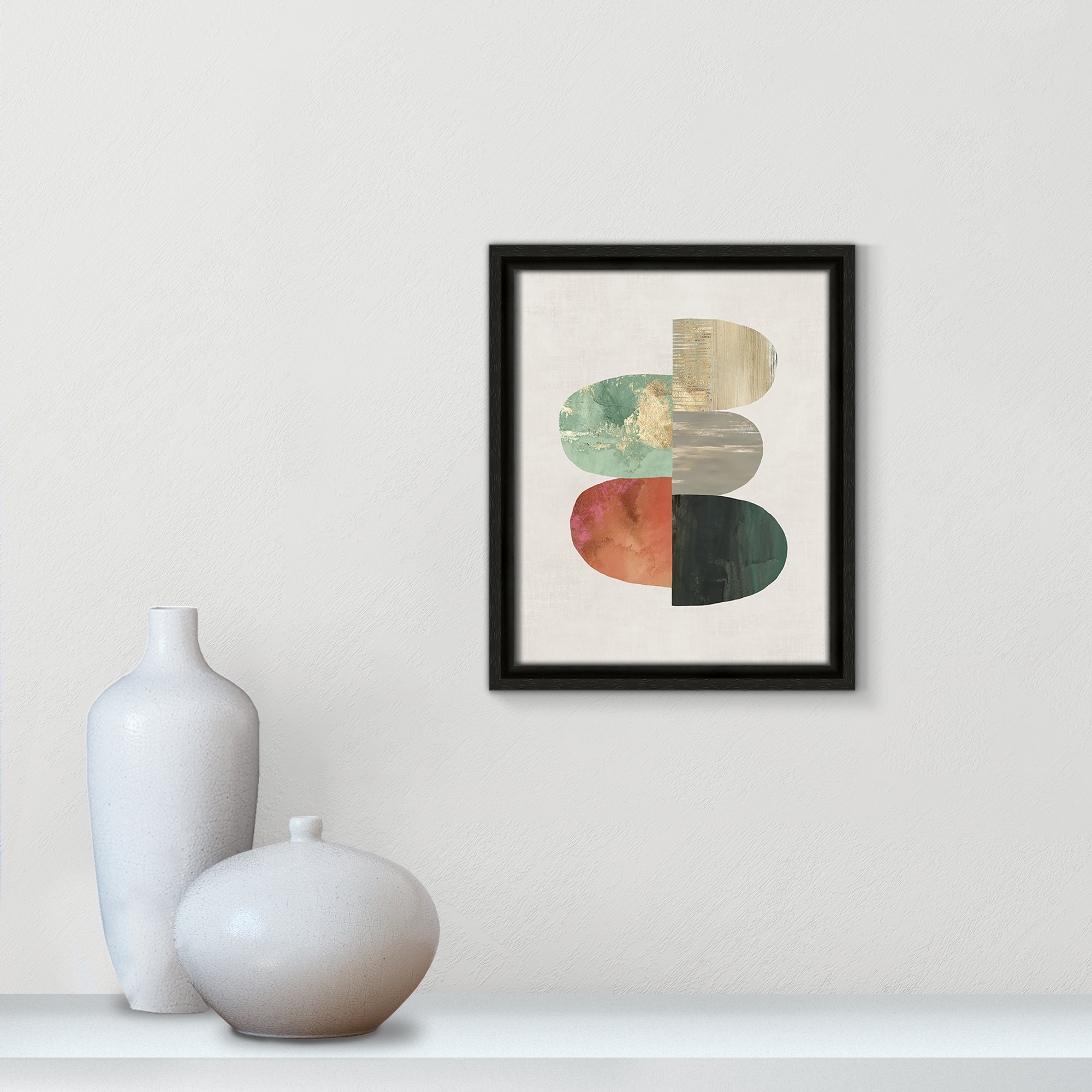 Evolving Energy I - Painting Print, 11.5" H x 9.5" W, Black, Picture Framed Canvas