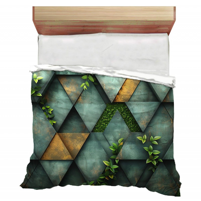 D Abstract Architectural Geometric Comforter, Twin Extra Long Comforter