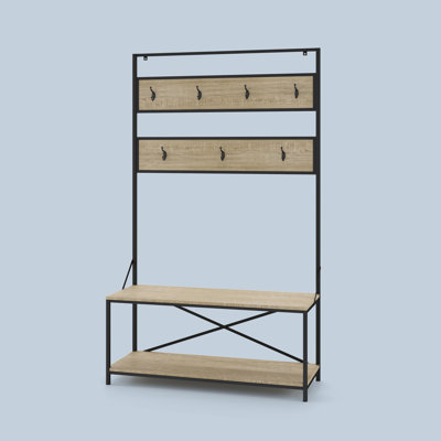 Lotus Hall Tree with Bench and Shoe Storage by 17 Stories