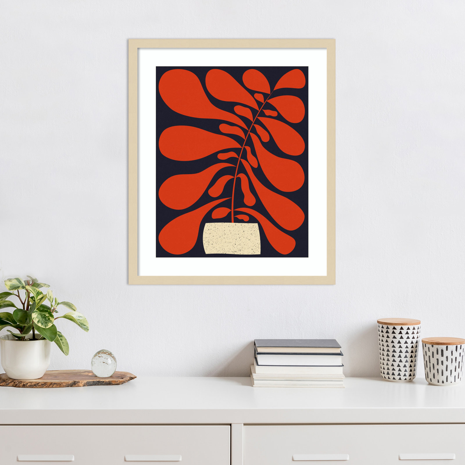 Lynne "Lazy Plant No. 1" Print, 25" H x 21" W, Brown 