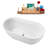 59" Streamline Soaking Glossy White Freestanding Tub and Tray With Internal Drain-101413185