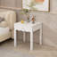Table de chevet avec tiroir, table de chevet moderne avec tablier ondulé, table de bout compacte pour le salon de la chambre à coucher, petite table d'appoint avec rangement