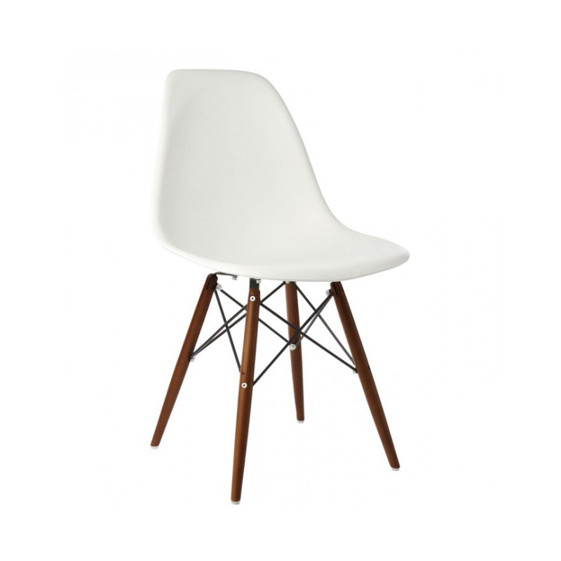 Chaise d'appoint Lytle, Blanc, Naturel