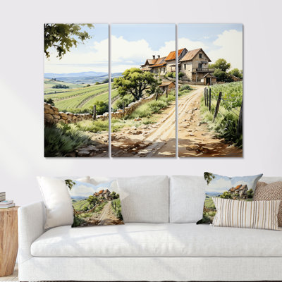«Vineyard Scenery Beauty II - Vineyard», reproduction d'art murale