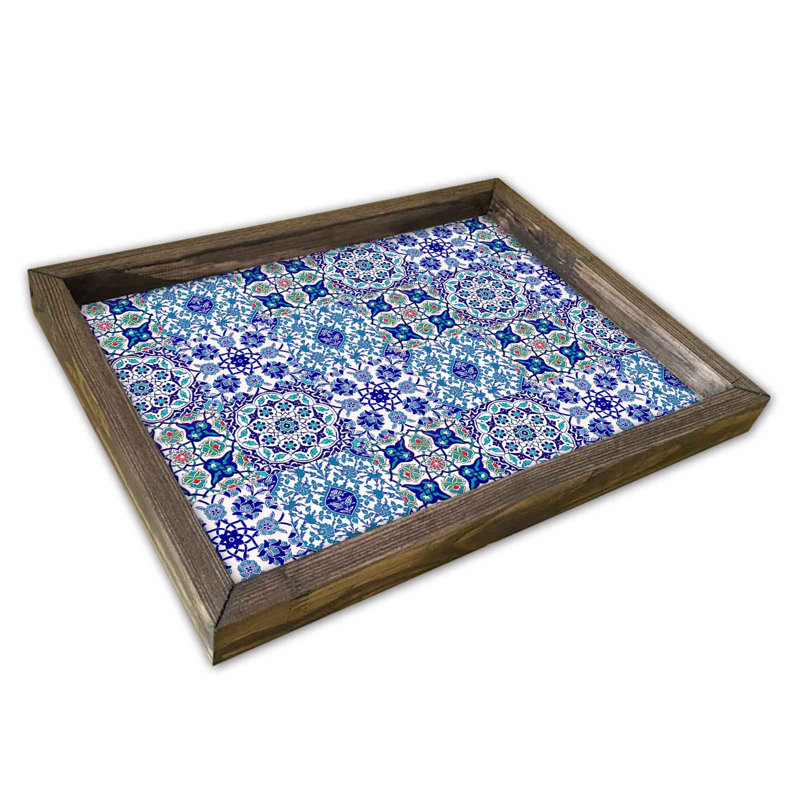 Plateau de service élégant Frankie, cadre 100% bois aggloméré et bois de pin, 11,8 po x 15,7 po | Épaisseur durable de 2,7 mm, parfaite pour le divertissement à domicile et le petit-déjeuner au lit | Conception élégante, légère et facile à nettoyer