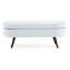 Banc de rangement repose-pieds ovale, pieds en bois d'hévéa (43,5 po x 16 po x 16 po)