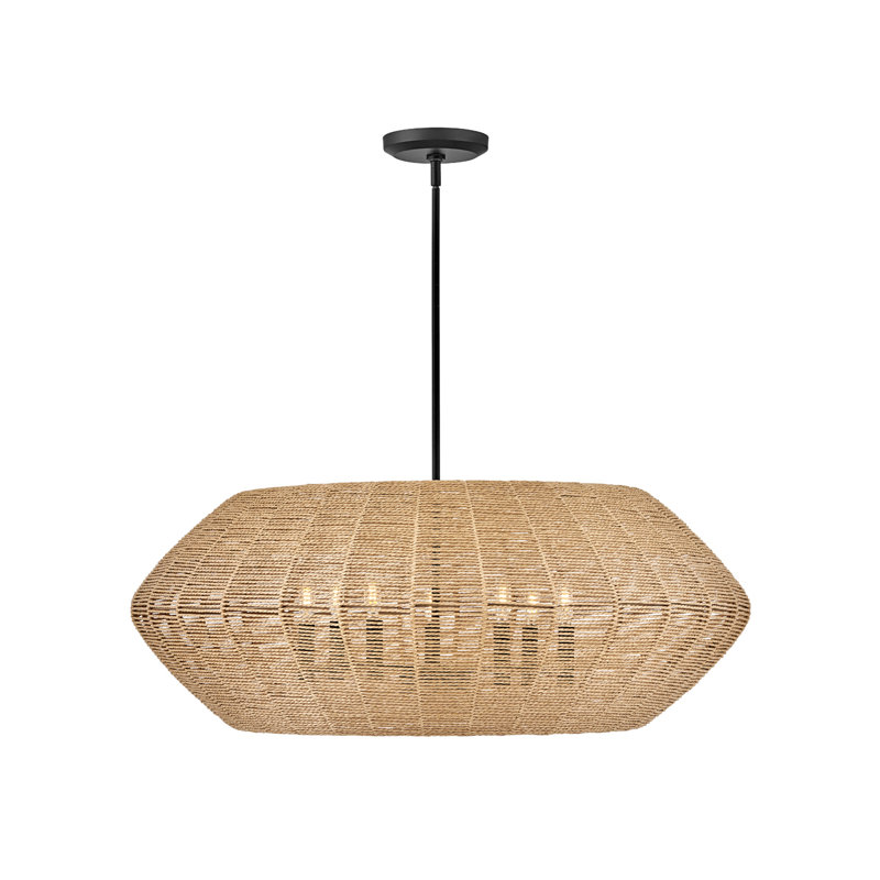 Ariza 7-Light Chandelier, Black, Camel