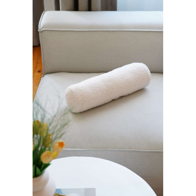 Eco-Friendly Cushion, Light Beige, 19.7 x 5.5 x 5.5 inches | 75% Recycled Polyester & 25% Polyester, Soft Silicone Filling | Machine Washable at 68°F | Perfect for Comfortable Seating & Home Décor