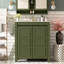 Meuble-lavabo de style rustique de 30 pouces avec lavabo en céramique, poignées de porte dissimulées, tablette réglable et charnières à fermeture en douceur 30 po avec finition olive et tablettes