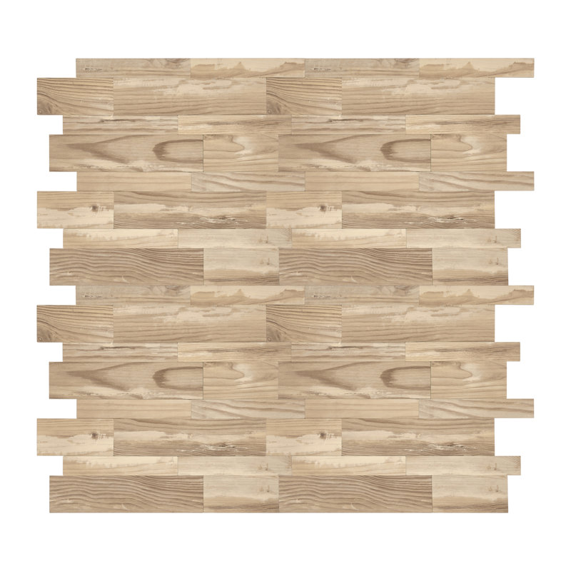 Carreau de mosaïque auto-adhésif en pierre 11,6 po x 11,5 po, Beige / gris