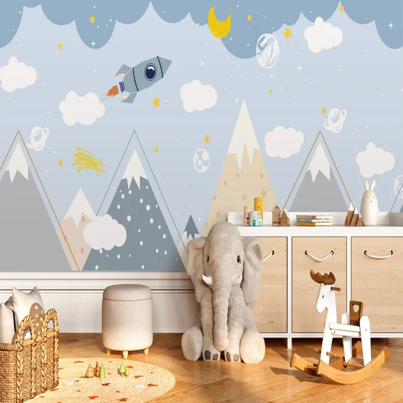 Rocket Adventures Over The Dreamy Mountains, 138" L x 105.96" W