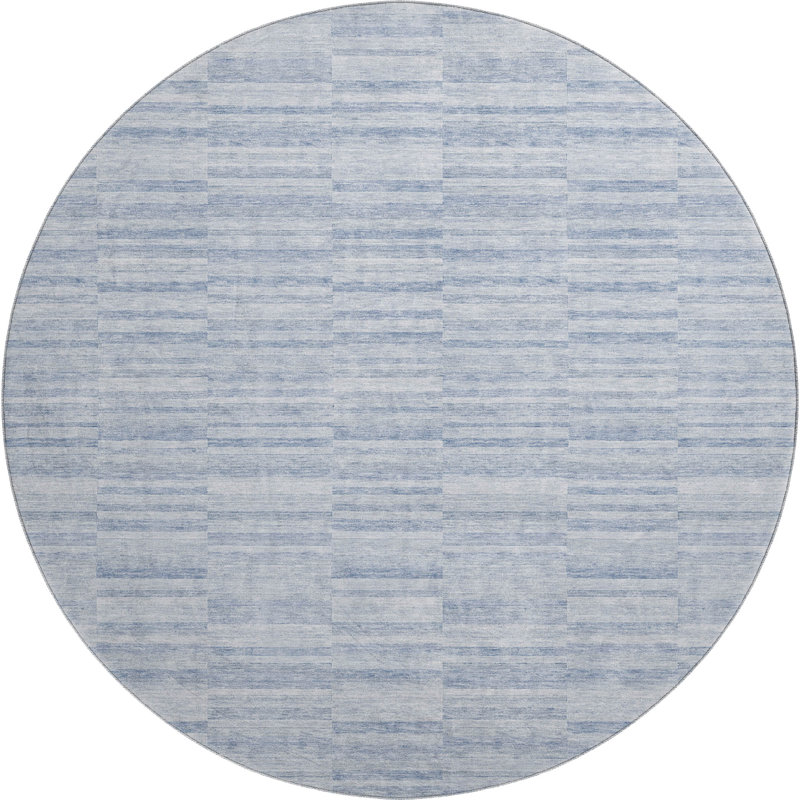 Tapis de qualité supérieure lavable à la machine Prisco Sky, Rond 8 pi