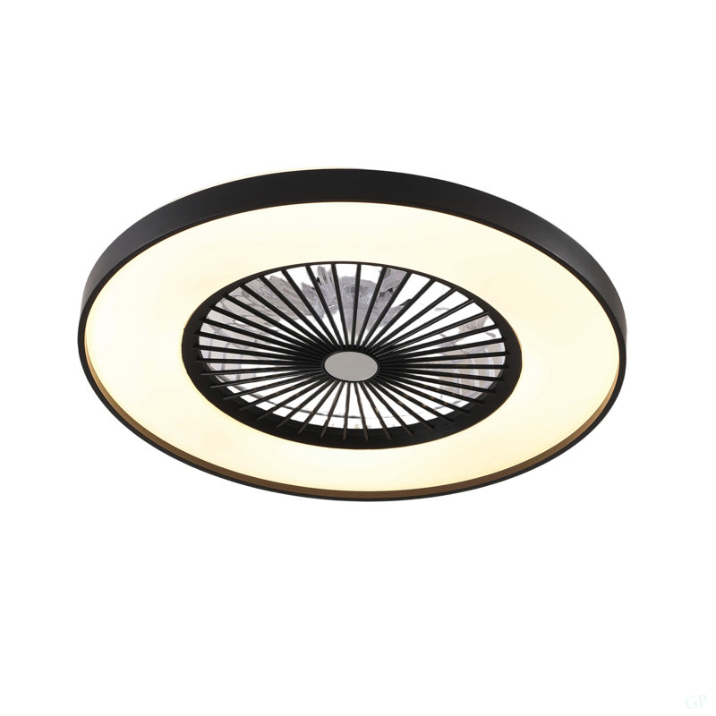 Ventilateur de chambre à coucher 23 po avec télécommande, à intensité variable, 8 pales, moteur à courant continu réversible, avec lumière DEL