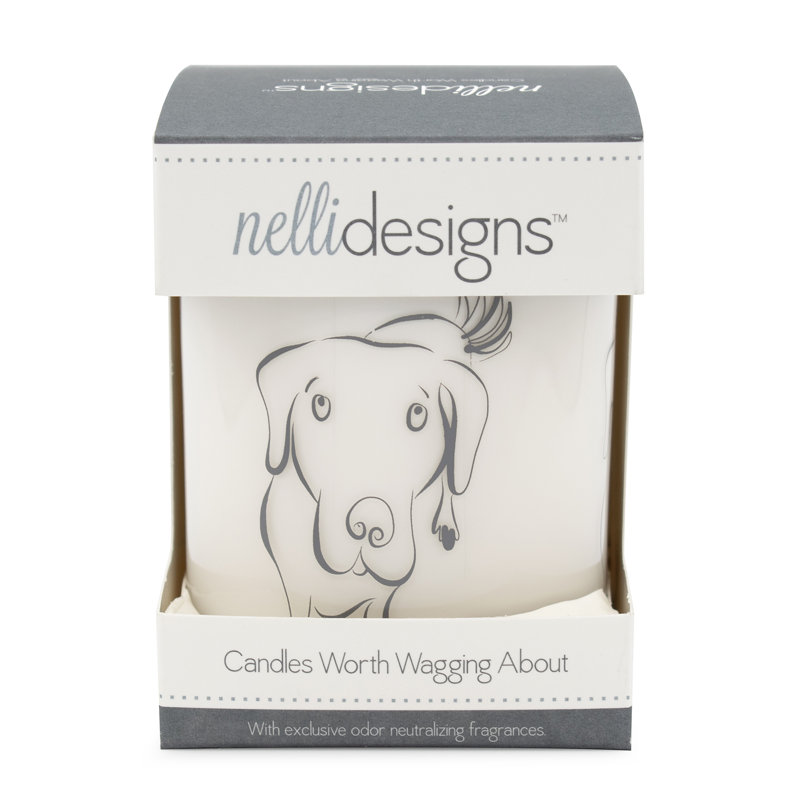 Fresh Rain Scented Soy Jar Candle with Dog Design