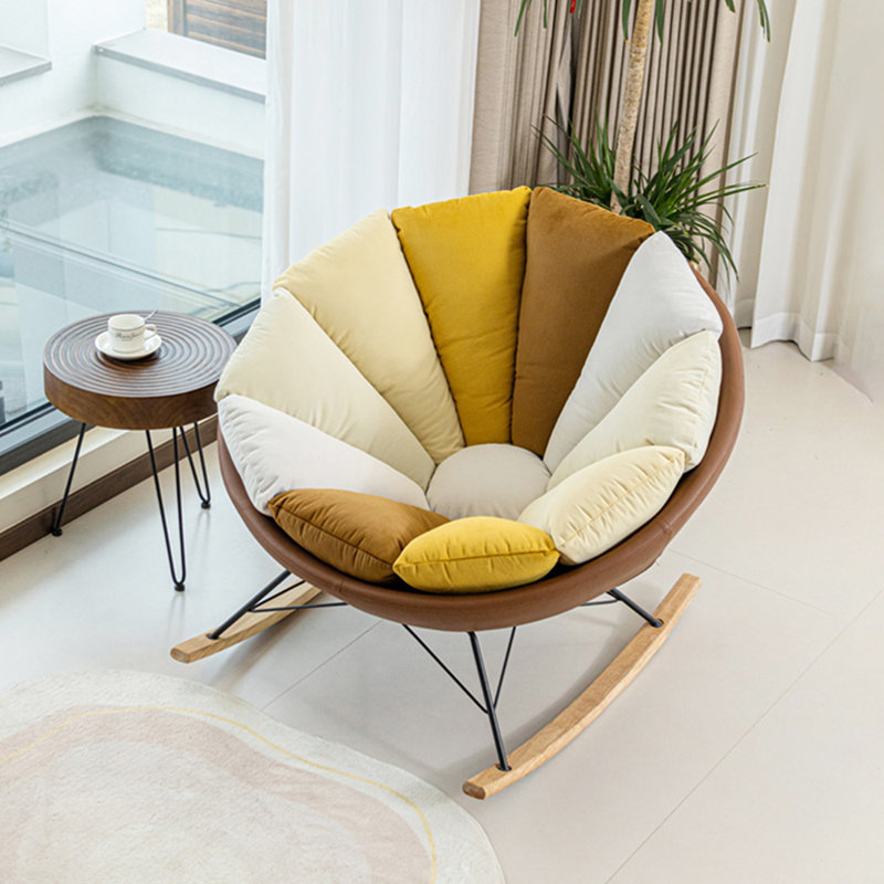 Chaise berçante simple à arc circulaire, Brun clair / café clair