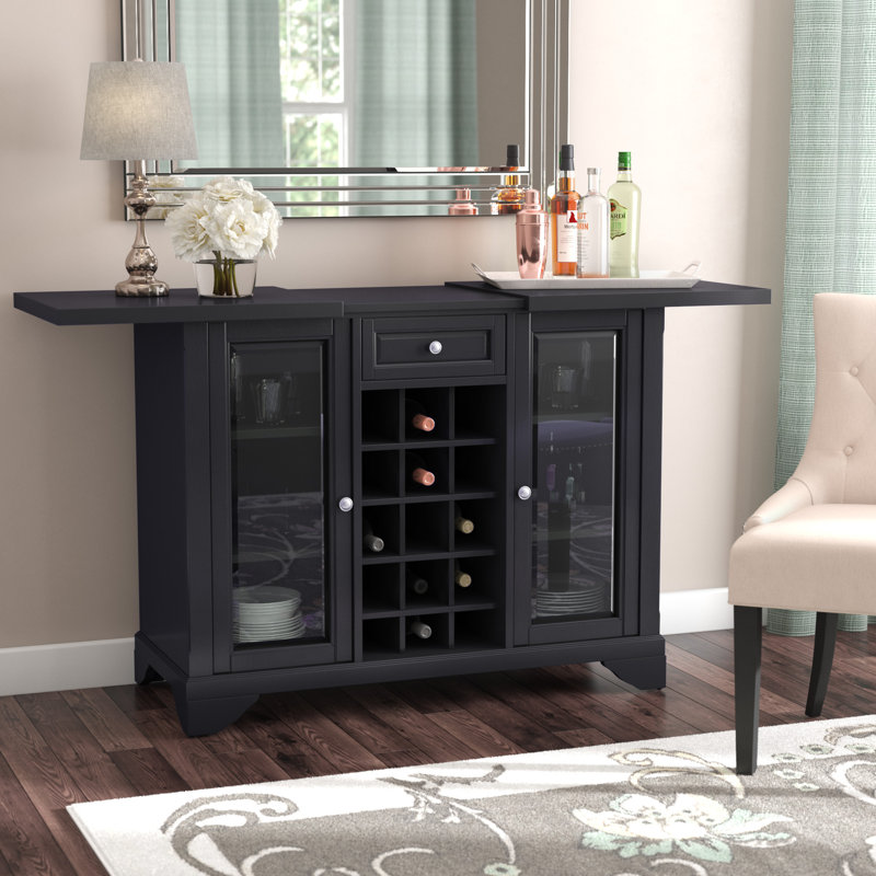 Bar avec rangement pour le vin Hedon, Noir