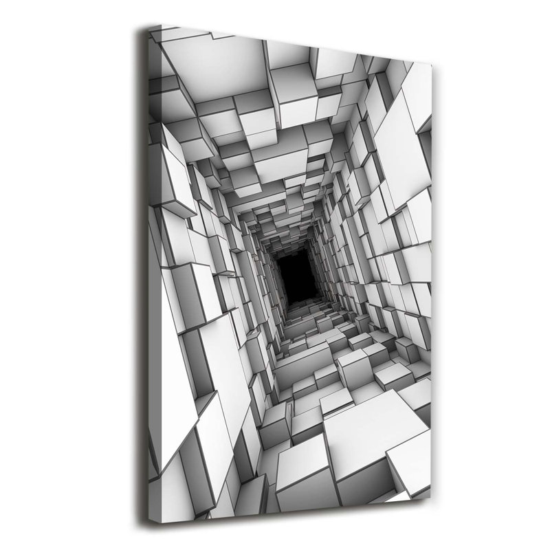 Tunnel With Cubes - Wrapped Canvas Print