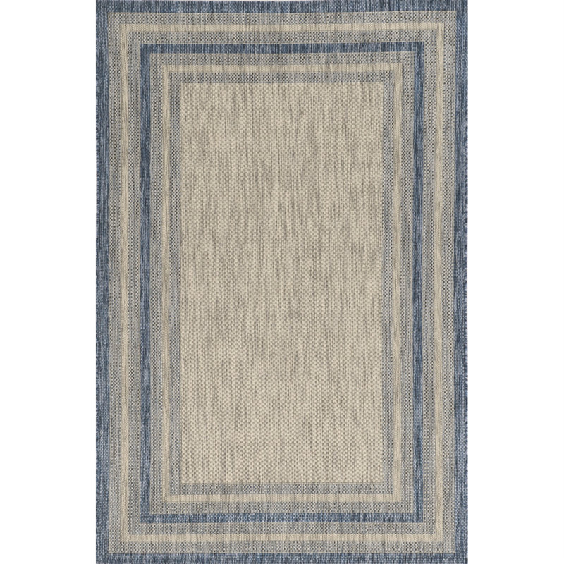 Tapis intérieur / extérieur Ellensburg, Gris / denim, Rectangulaire 2 pi x 3 pi