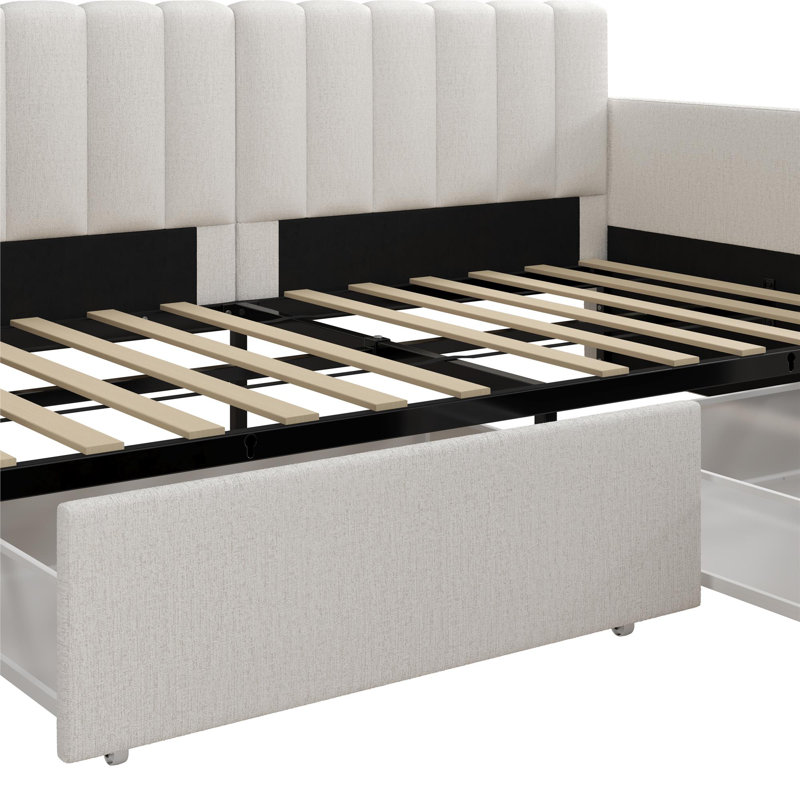 Keyten Upholstered Daybed with Storage Drawers