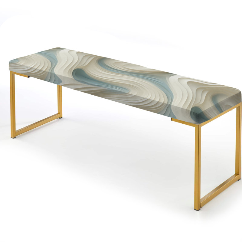 Sculptural Simplicity - Banc rembourré abstrait en or