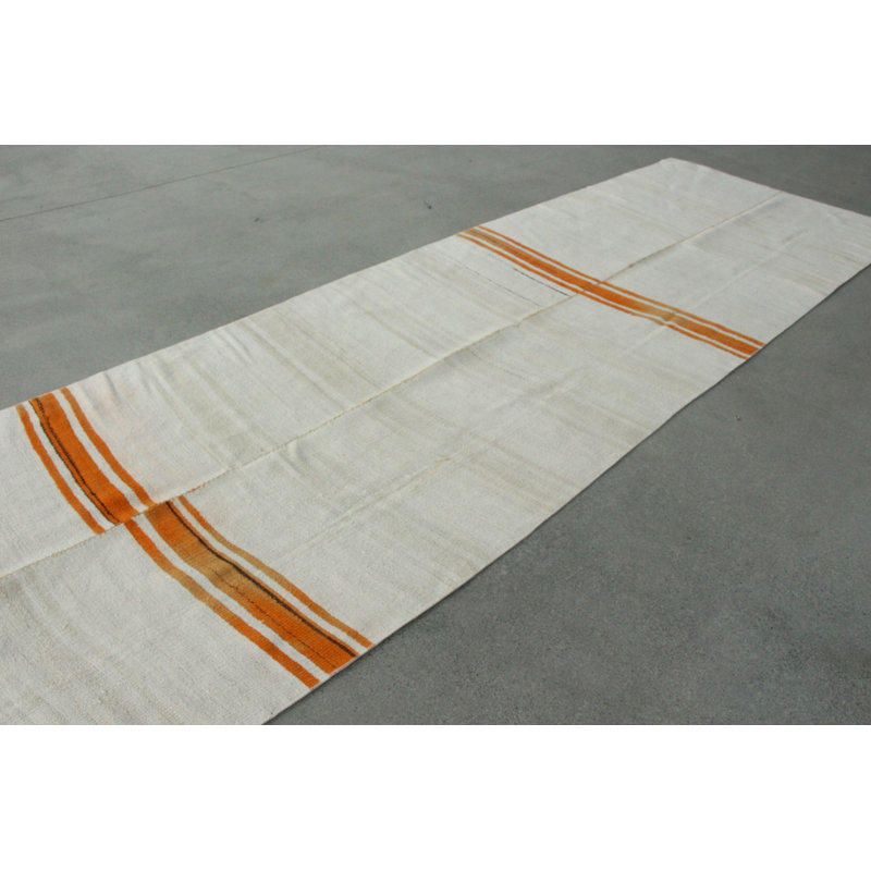 Tapis de couloir turc rétro en patchwork Anatolian en rayure blanche pour décoration de cuisine