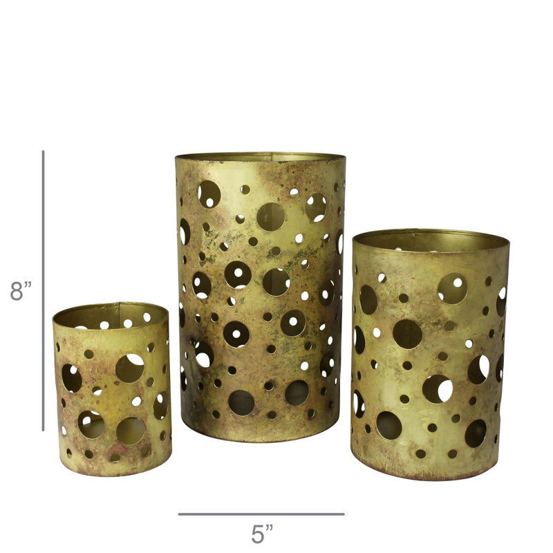Ouragans, laiton antique - ensemble / 3 cm: 3 x 3 x 4, moyen: 4 x 4 x 6, grand: 5 x 5 x 8