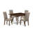 5 Piece Dining Set Includes a Rectangle Dining Room Table with Dropleaf and 4 Dark Khaki Linen Fabric Upholstered Chairs, Mahogany-1441898414-1428205751-1428205752