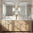 Modern Scalloped Corner Rectangle Bathroom Vanity Mirror | Stainless Steel Frame-451918165-451918187