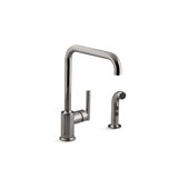 Purist® Two-Hole Kitchen Sink Faucet with 8" Spout and Matching Finish Sidespray