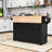 Rolling Expandable Kitchen Island with 2 Drop Leaf, Built-In Power Outlets and Storage Cabient-1520393169