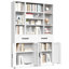 Bibliothèque en métal de 71 pouces de hauteur avec tiroirs, tablettes réglables et portes d'armoire pour l'organisation de la chambre à coucher