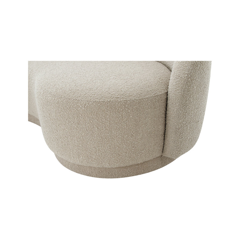 82.25" Round Arm Curved Loveseat, Maya Gray Boucle