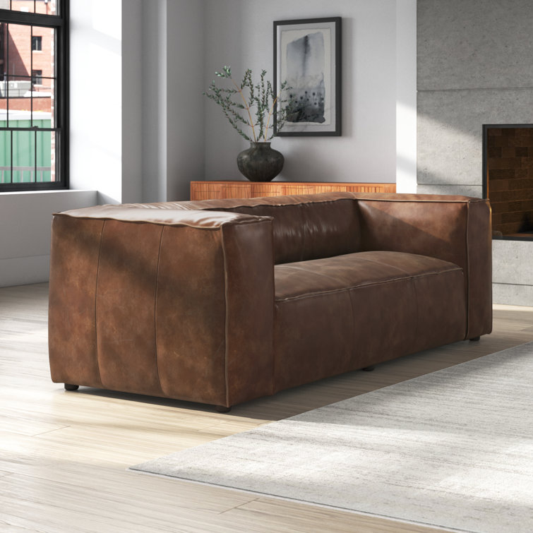 lens brittle Mention Trent Austin Design® Haslingden 98'' Leather Sofa & Reviews | Wayfair
