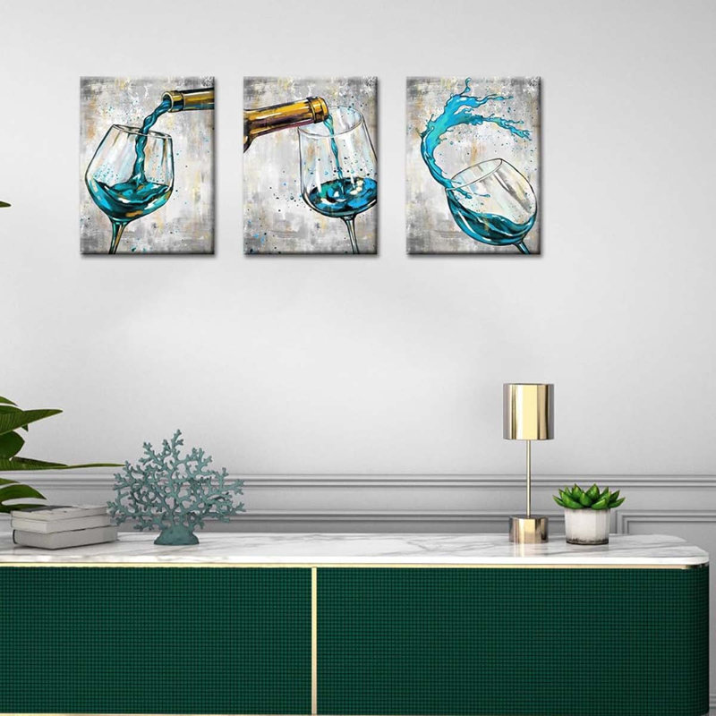 3 Piece Wrapped Canvas Print, 40 cm H x 90 cm W