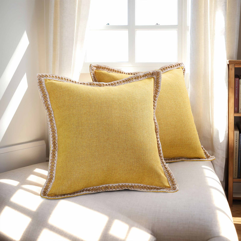 Housse de coussin de couleur, Carré 18 po, Doré