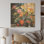 Symphonie vibrante de plantes botaniques - Art sur bois de pin naturel