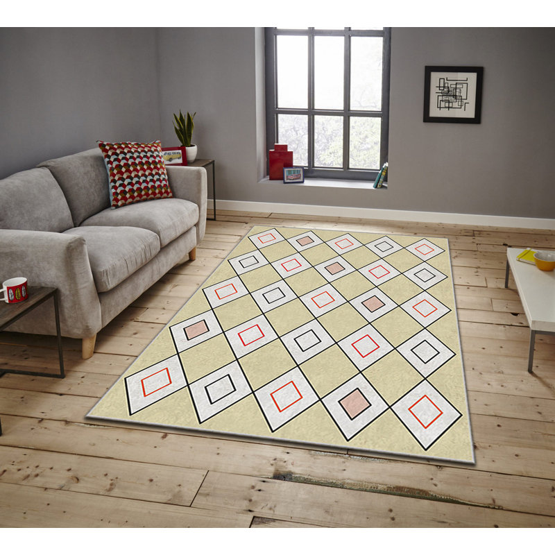 Luxurious Area Rug, 100% Polyester, 5.9 x 9.2 Feet | 740 g/m² Weight, Non-Slip Felt Dot Underside, Easy Clean Velvet Fabric, 0.08 in Pile Height | Machine Washable, Perfect for Living Room & Bedroom Décor