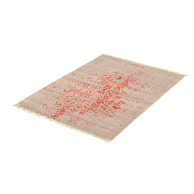 Laine noué à la main beige Tapis décoratif