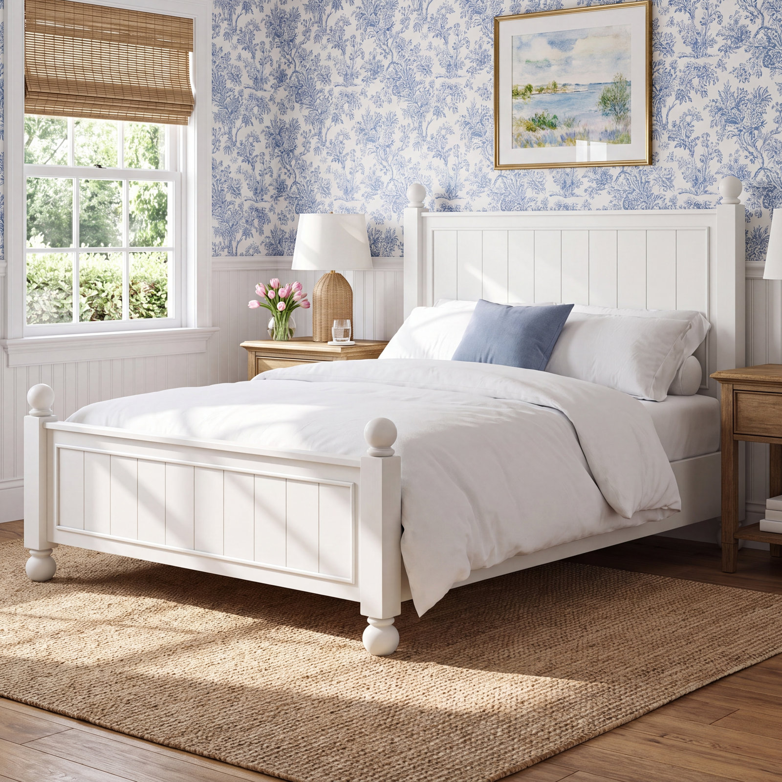 Selda Panel Bed, Queen, Milkstone