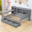 Three Drawers Daybed with USB Ports, Desk and Shelves-1923421962-1923421963