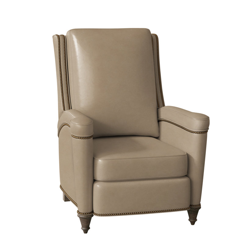 Mayes Recliner, Empyrean Tweed Genuine Leather, Cobblestone, French Natural