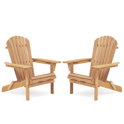 Ensemble de 2 chaises de patio en bois massif en bois de cèdre massif pour le jardin, la pelouse et la cour