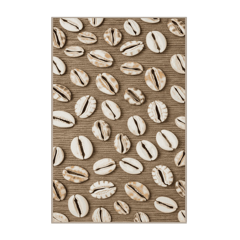  Tapis bord de mer lavable Cowrie, Rectangulaire 2 pi x 3 pi