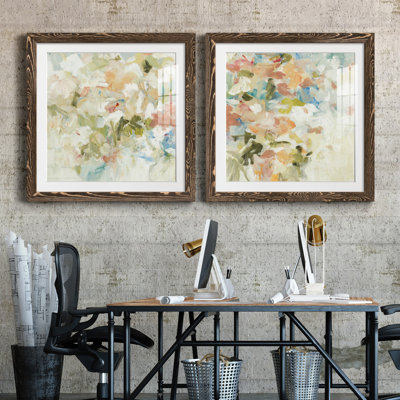 Floral Blush I - ensemble de 2 reproductions d'art sur papier
