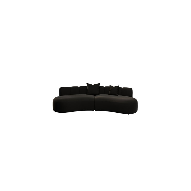 Canapé d'angle noir semi-circulaire incurvé, H 25,59 po x l 82,68 po x P 33,47 po, 5