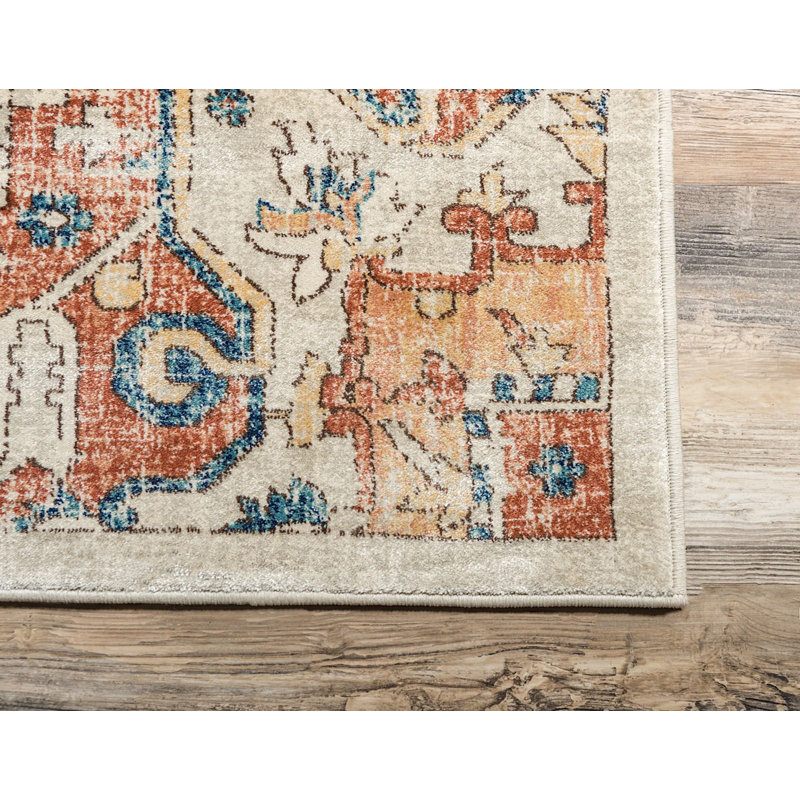 Tapis décoratif oriental Ivoire Alesund, Rectangle 10 pi x 13 pi